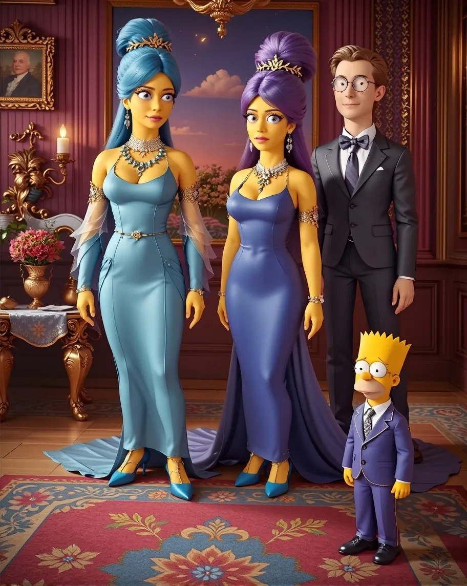 Simpson family as realistic photo - Free AI Photo Generator - starryai