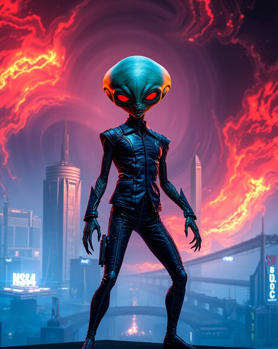 Alien Soldier A Ripped Uniform On - Free AI Photo Generator - starryai