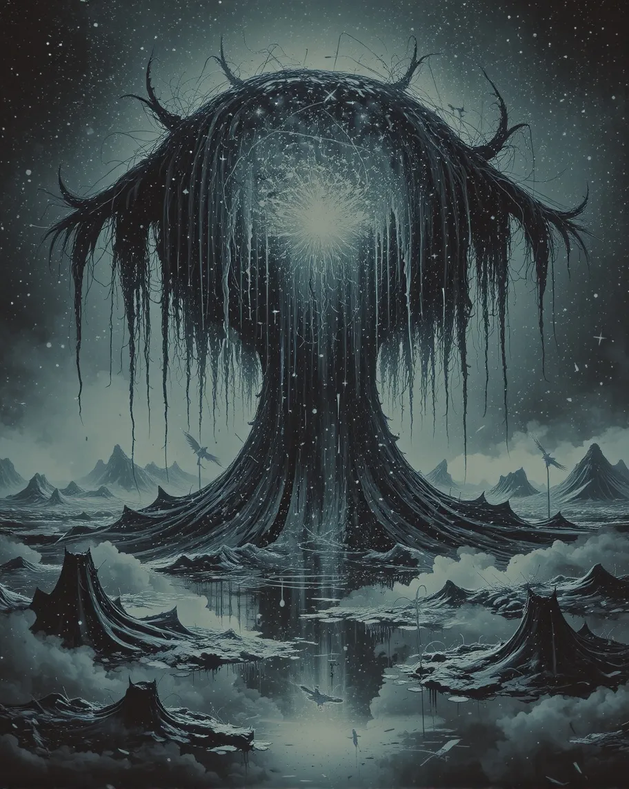 A cosmic god seeding life on - Free AI Photo Generator - starryai