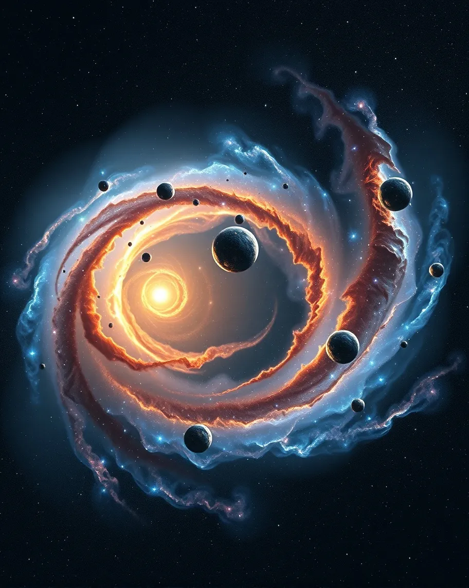 Two large very different galaxies - Free AI Photo Generator - starryai