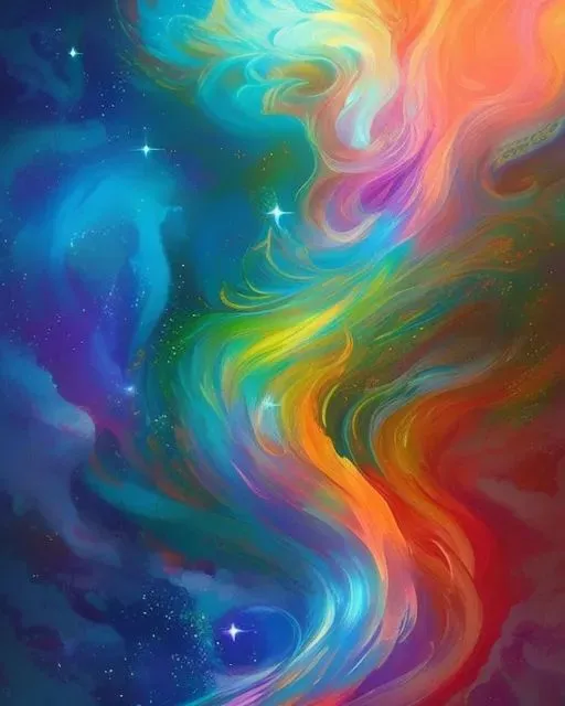 Illuminated rainbow ink a fantasy - Free AI Photo Generator - starryai