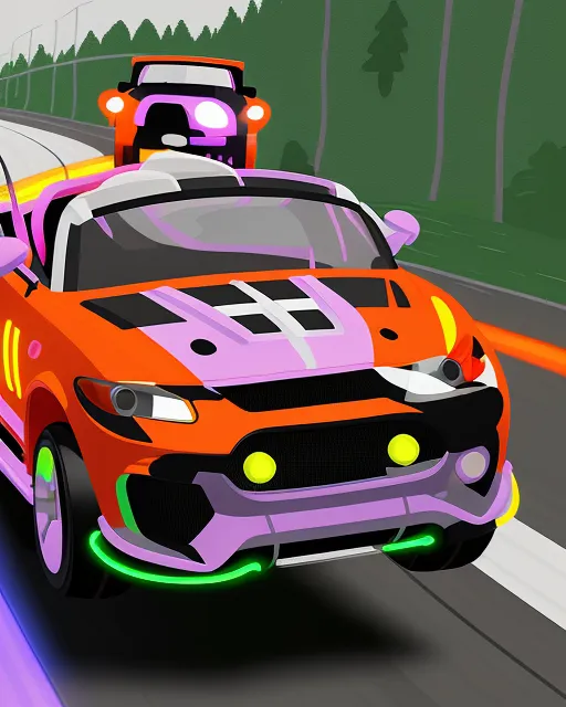 A futuristic sports car racing on - Free AI Photo Generator - starryai