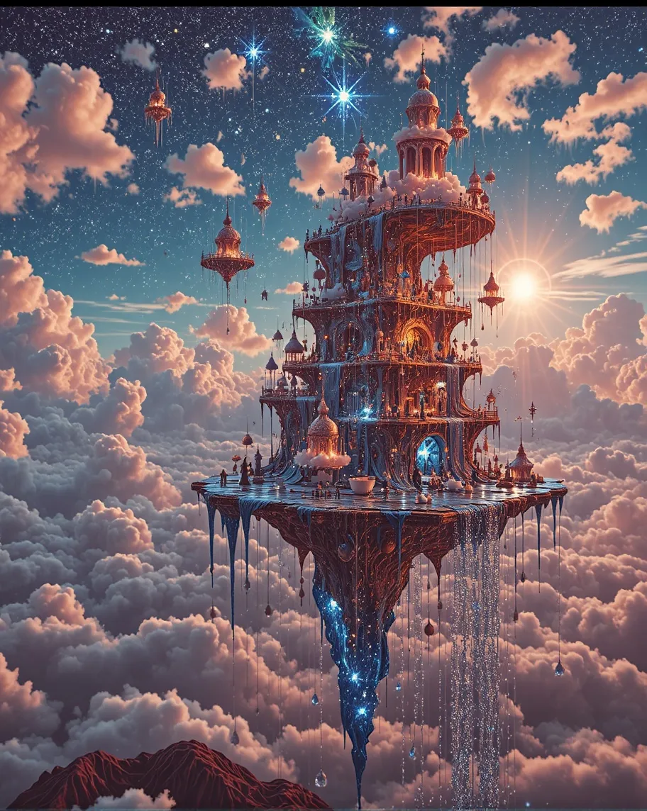 A surreal floating island where - Free AI Photo Generator - starryai