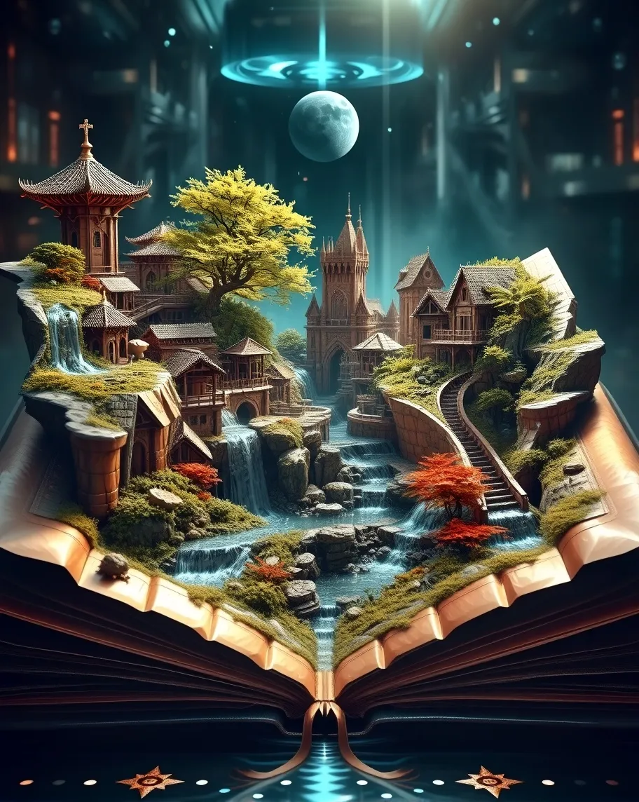 A miniature medieval city, lush - Free AI Photo Generator - starryai
