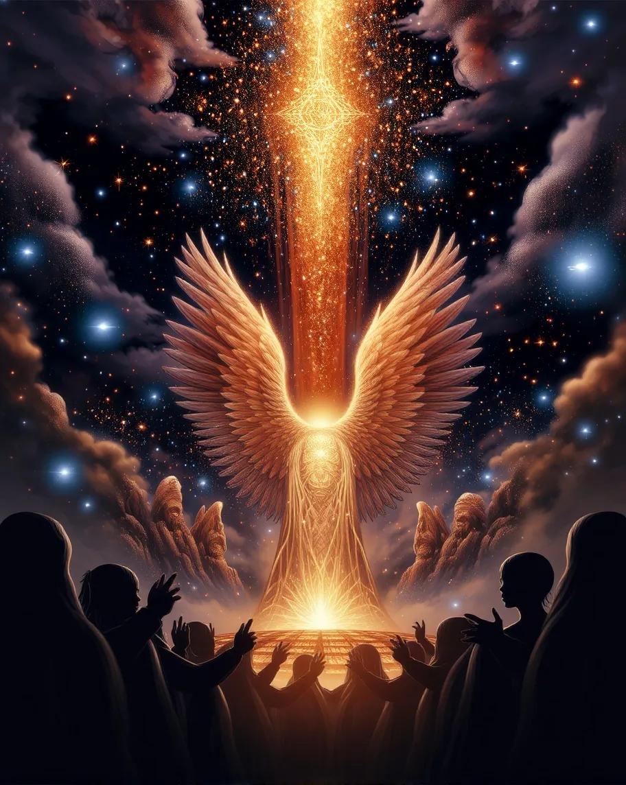 Utopia Angel Uplift Utopia-Angels worshipping - Free AI Photo Generator - starryai