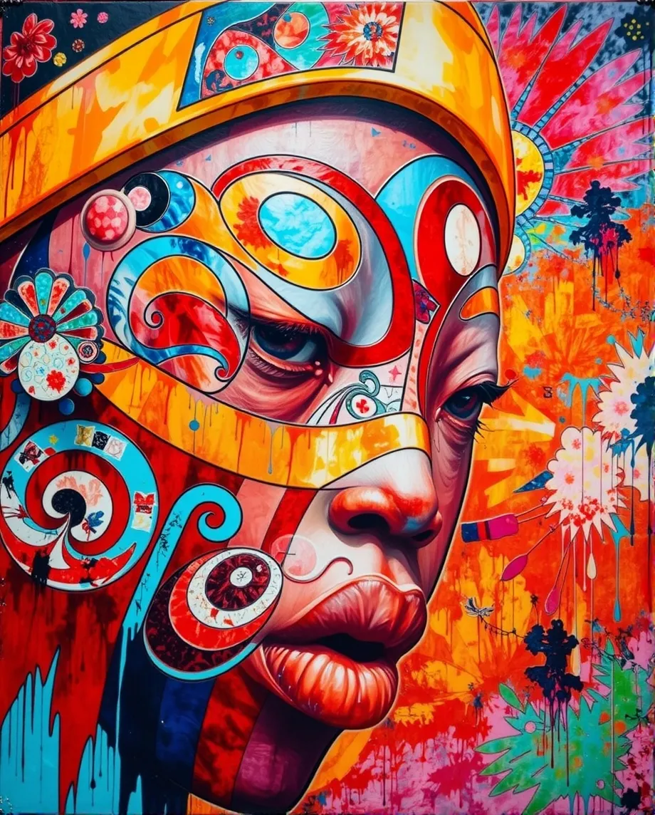 Colourful cubist masks, African - Free AI Photo Generator - starryai