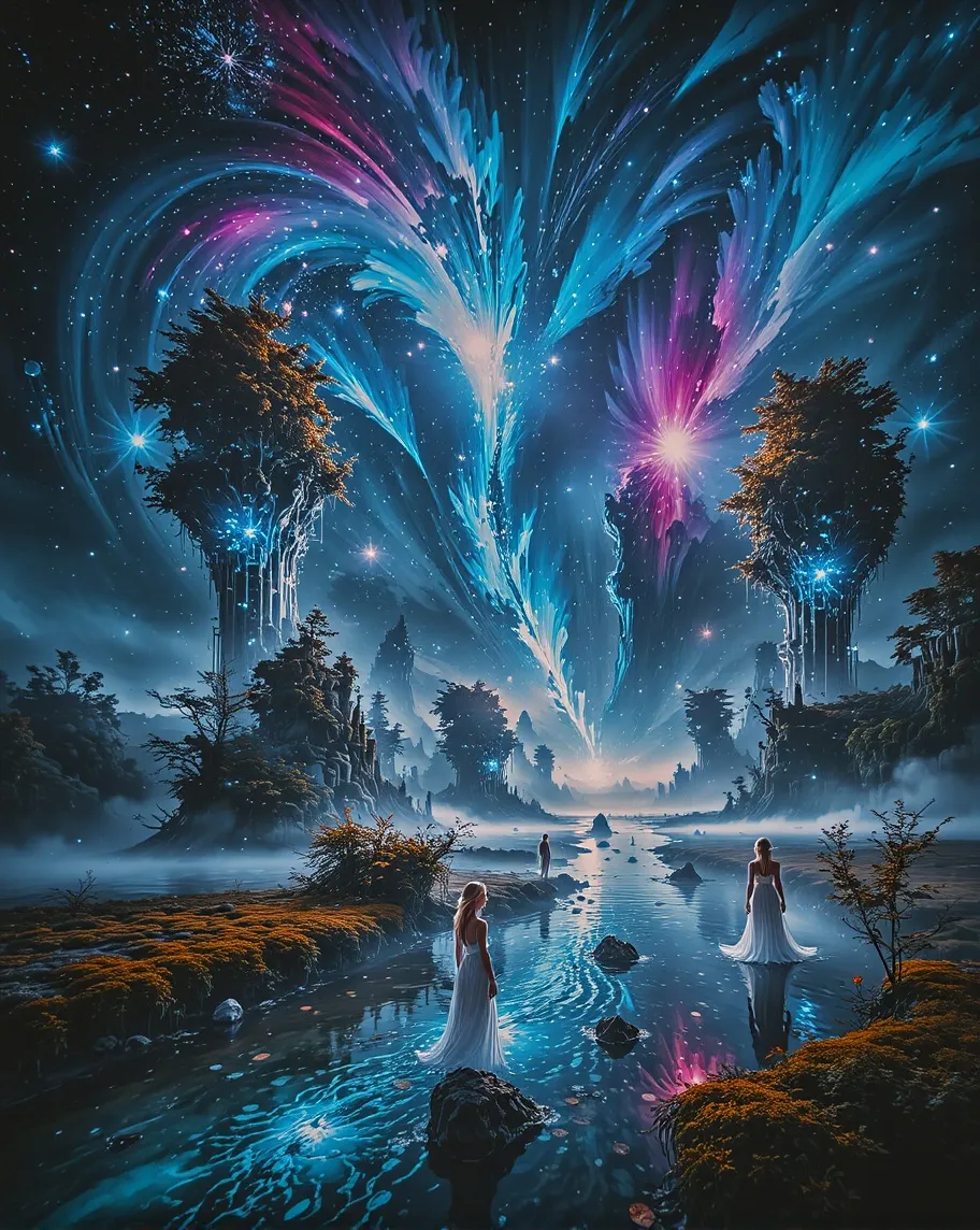 Imagine a vast dreamscape where - Free AI Photo Generator - starryai