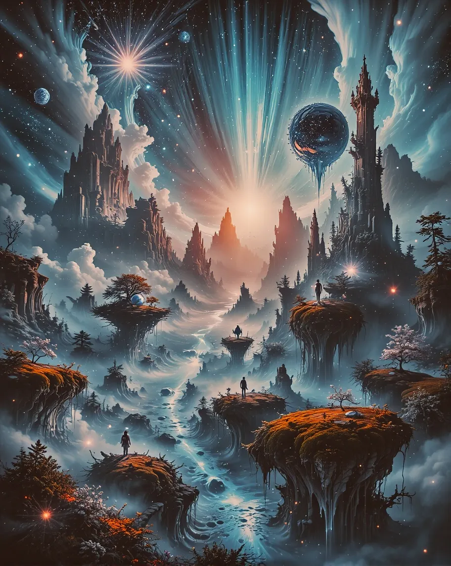 Imagine a vast dreamscape where - Free AI Photo Generator - starryai