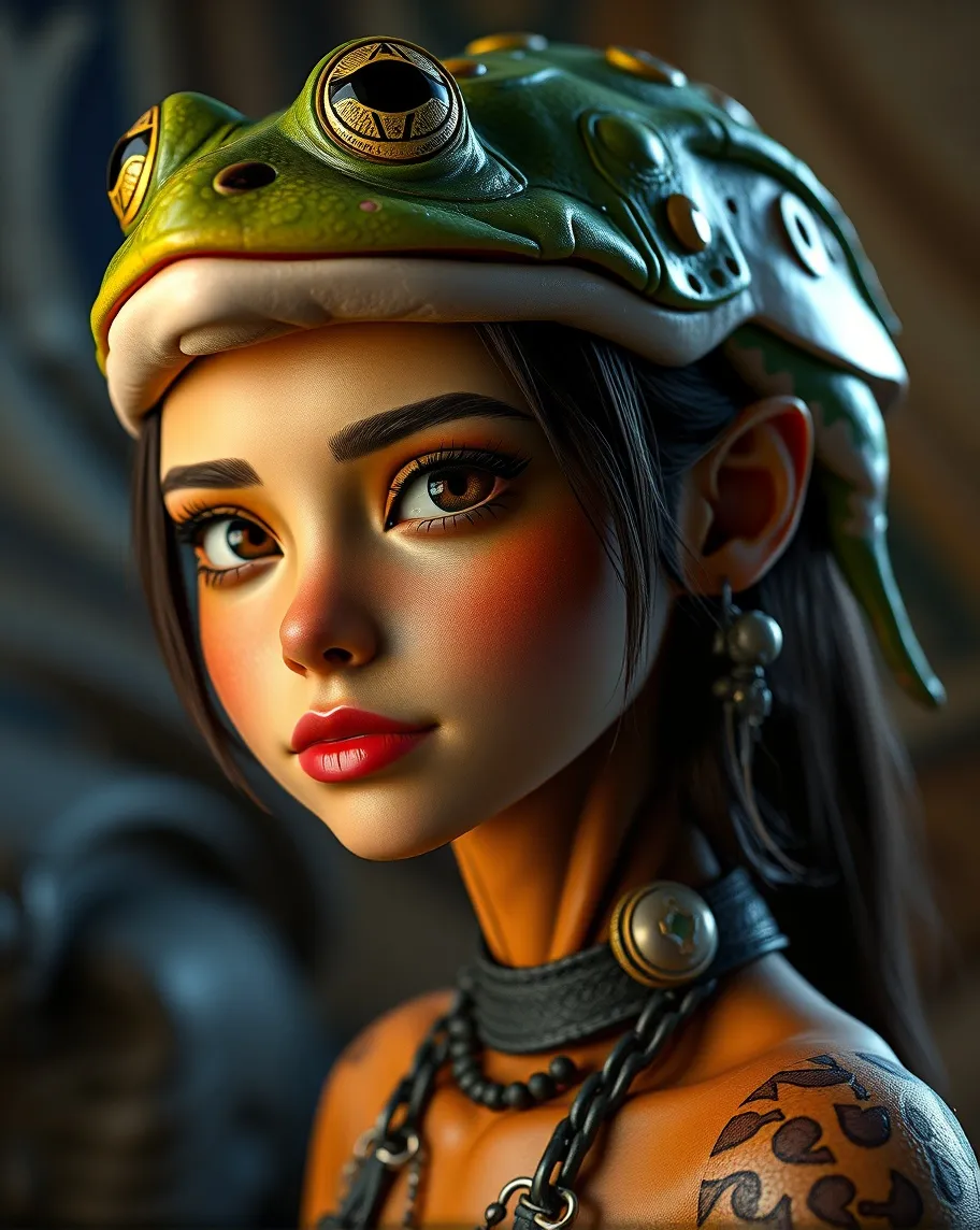 Portrait a humanoid Alien Girl - Free AI Photo Generator - starryai