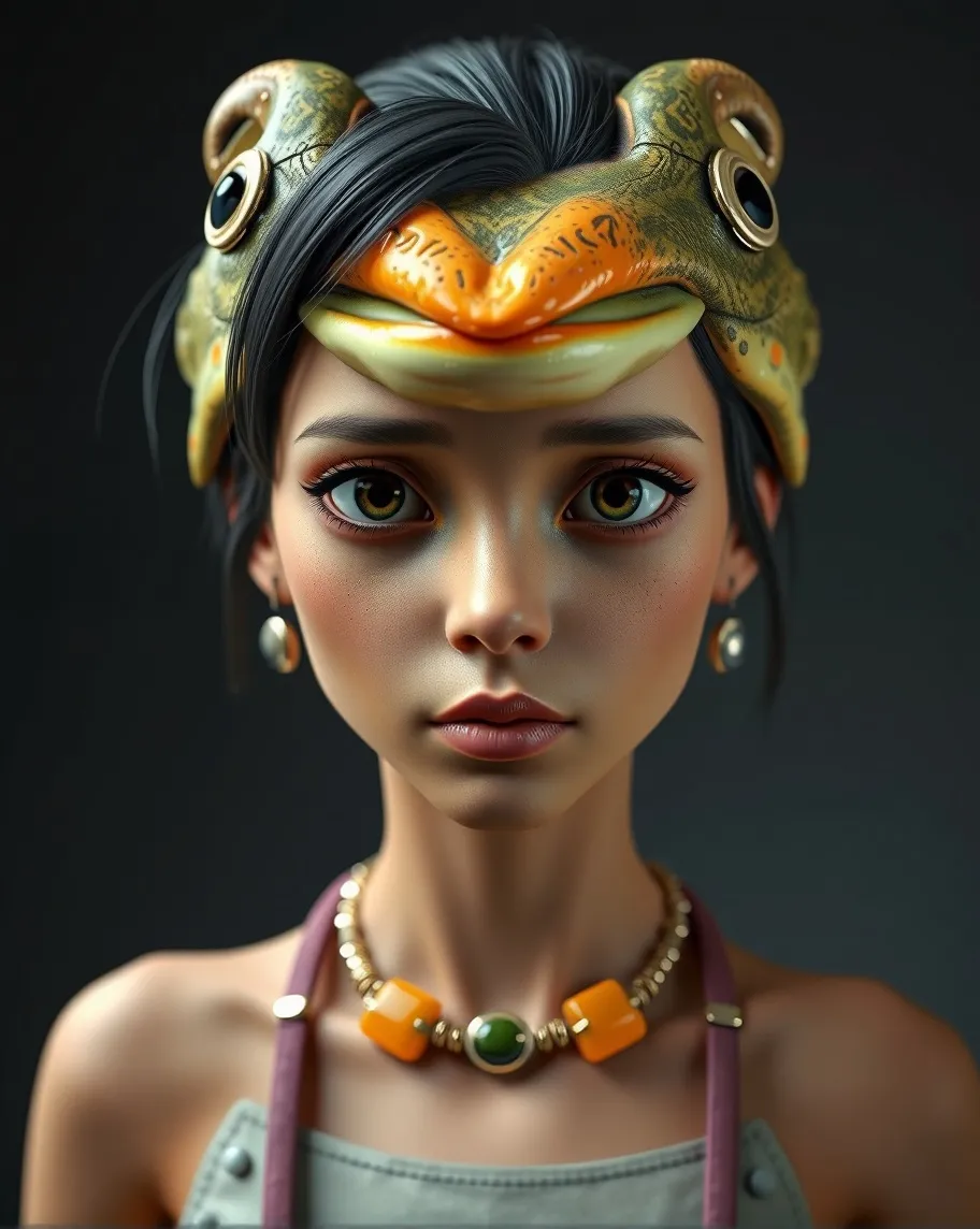 Portrait a humanoid Alien Girl - Free AI Photo Generator - starryai