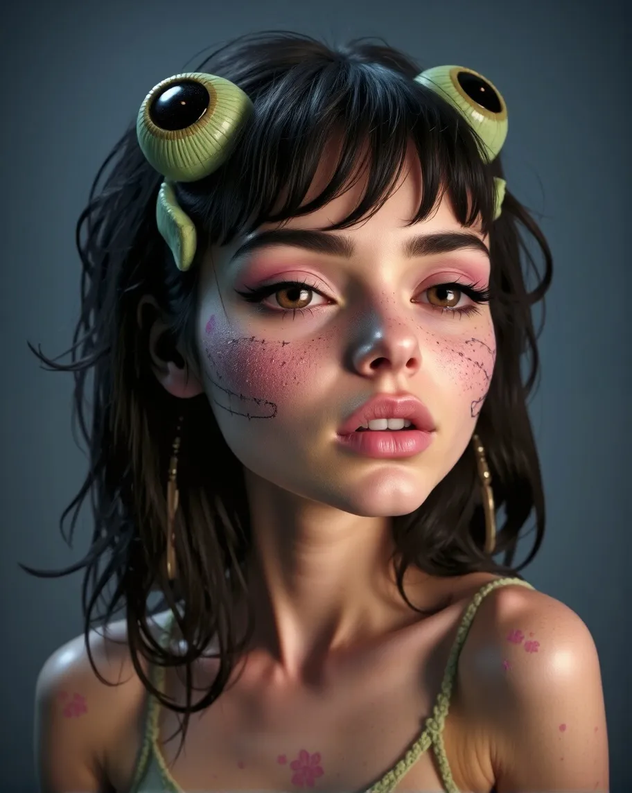 Portrait a humanoid Alien Girl - Free AI Photo Generator - starryai