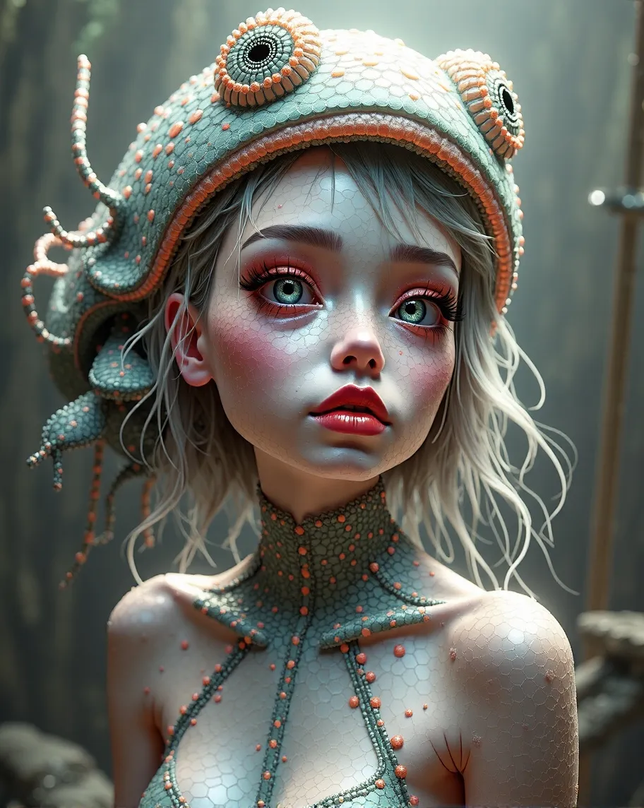 Portrait a humanoid Alien Girl - Free AI Photo Generator - starryai