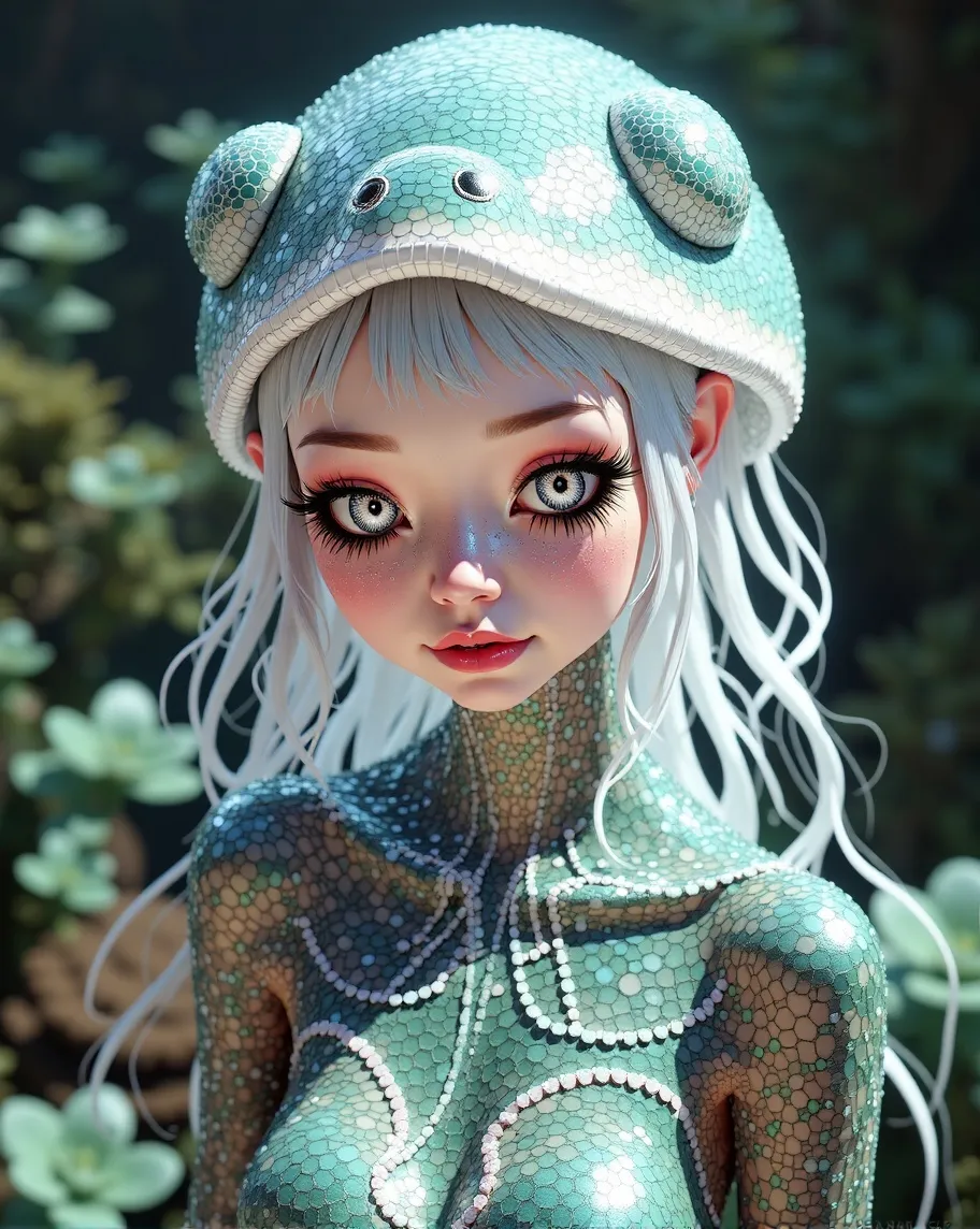 Portrait a humanoid Alien Girl - Free AI Photo Generator - starryai