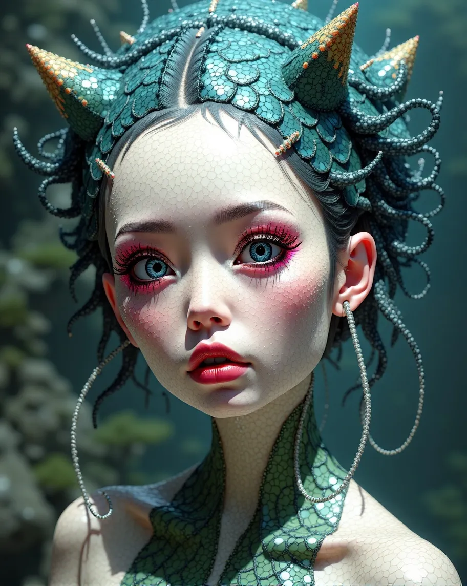 Portrait a humanoid Alien Girl - Free AI Photo Generator - starryai