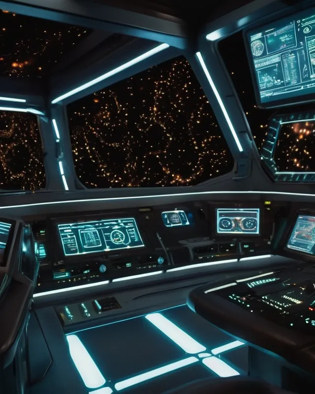 view command bridge a spaceship - Free AI Photo Generator - starryai