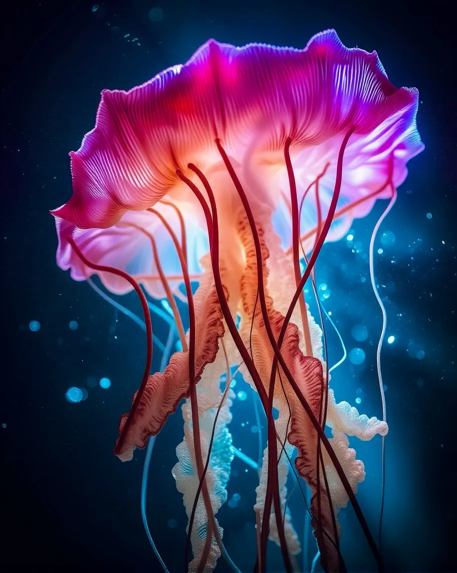 Jellyfish under sea; glowing; - Free AI Photo Generator - starryai