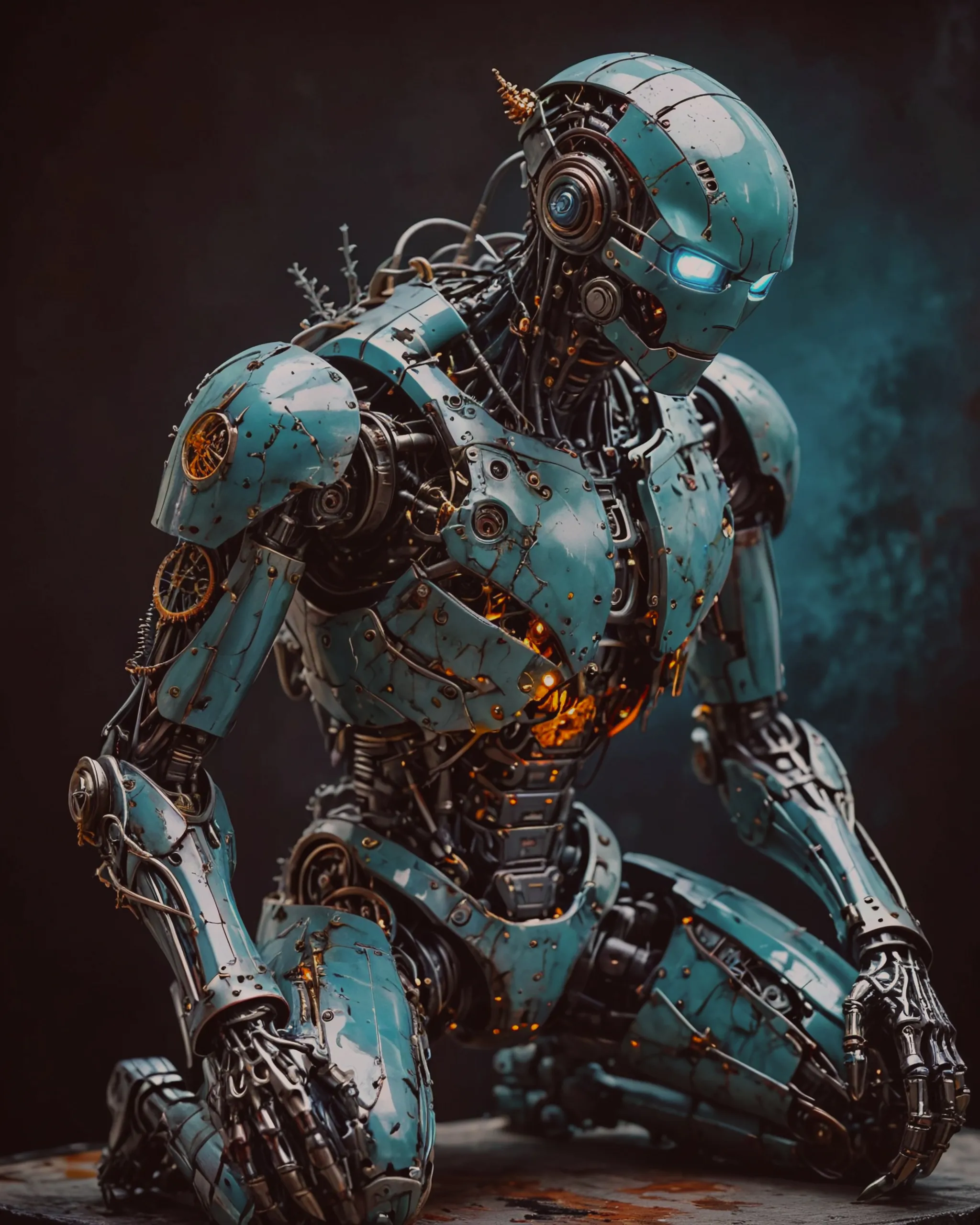 Decayed Limbs sculpture a hunched, humanoid its - Free AI Photo Generator - starryai