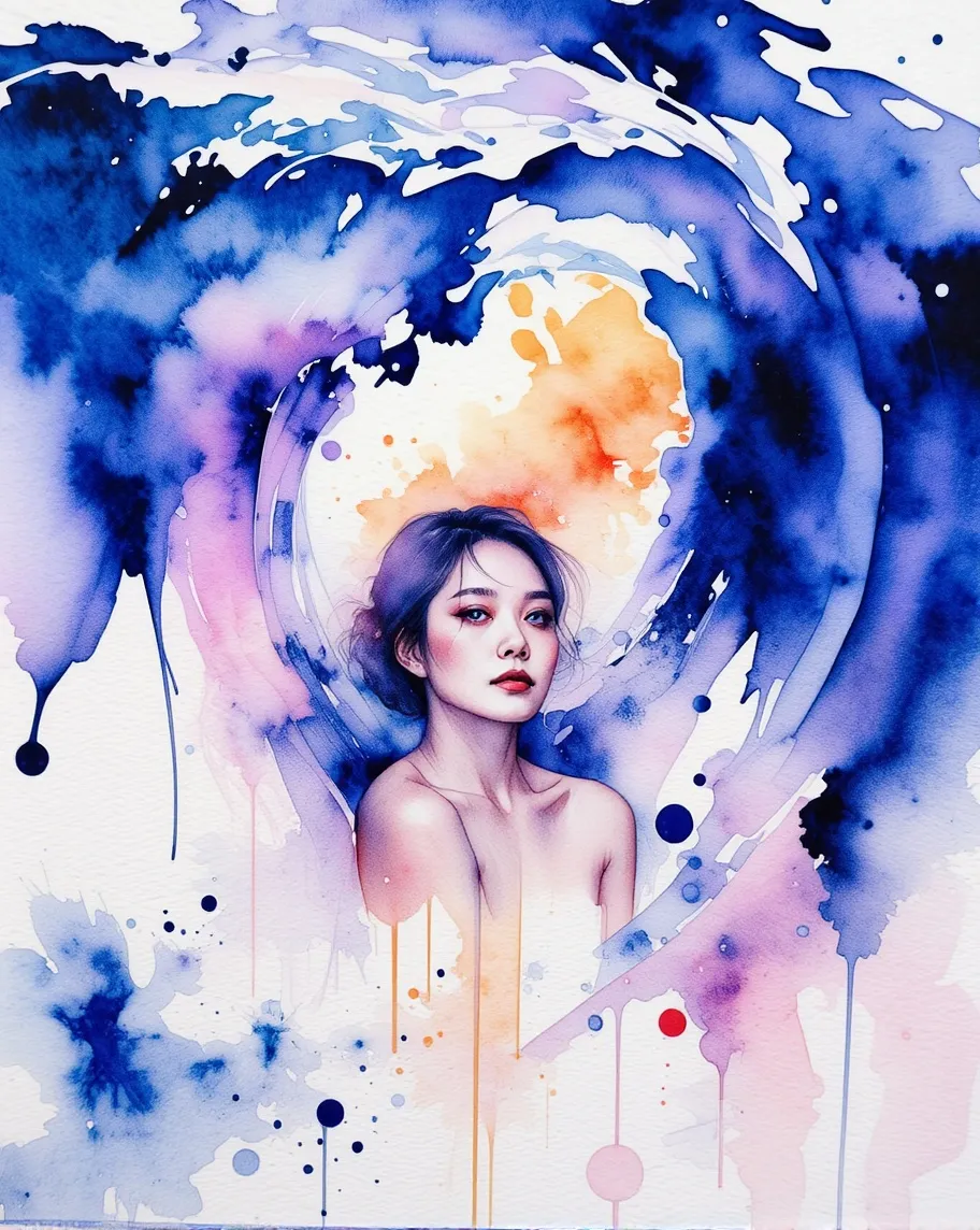 A surreal dreamy scene a figure - Free AI Photo Generator - starryai