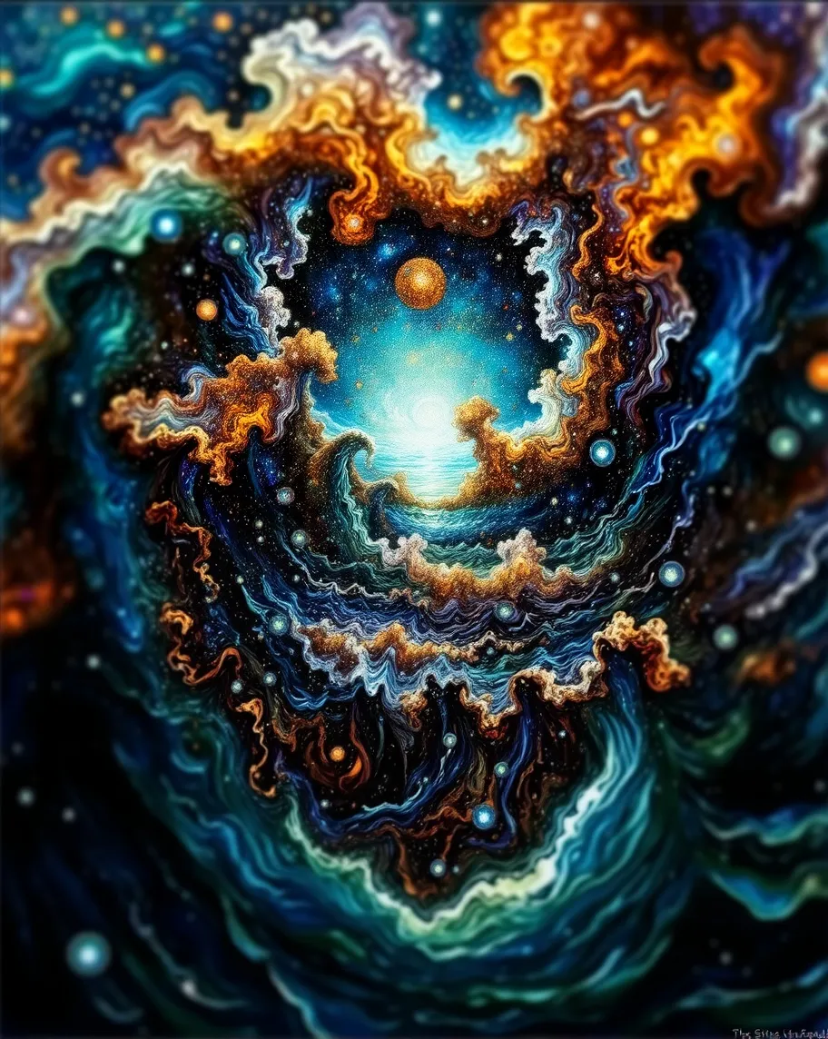 Brushwave Bliss swirling galaxies - Free AI Photo Generator - starryai