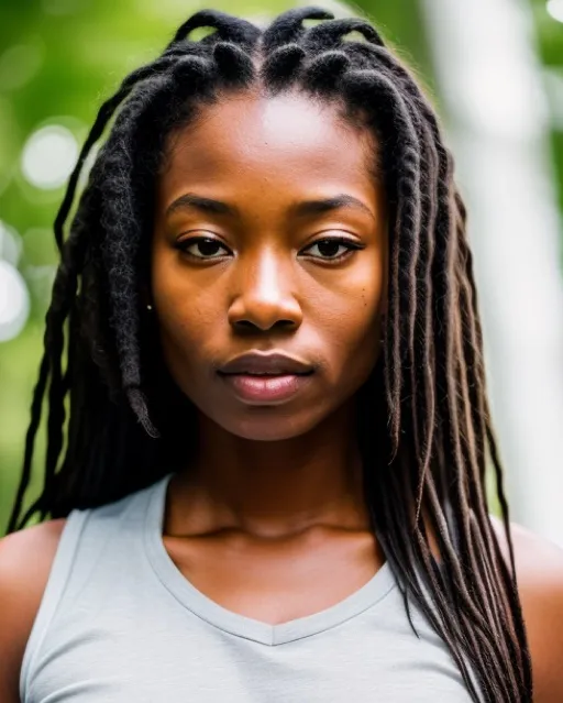 a young woman majestic black skin - Free AI Photo Generator - starryai
