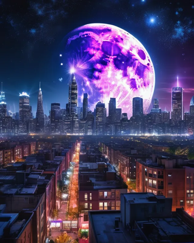 A vibrant urban landscape at a as - Free AI Photo Generator - starryai