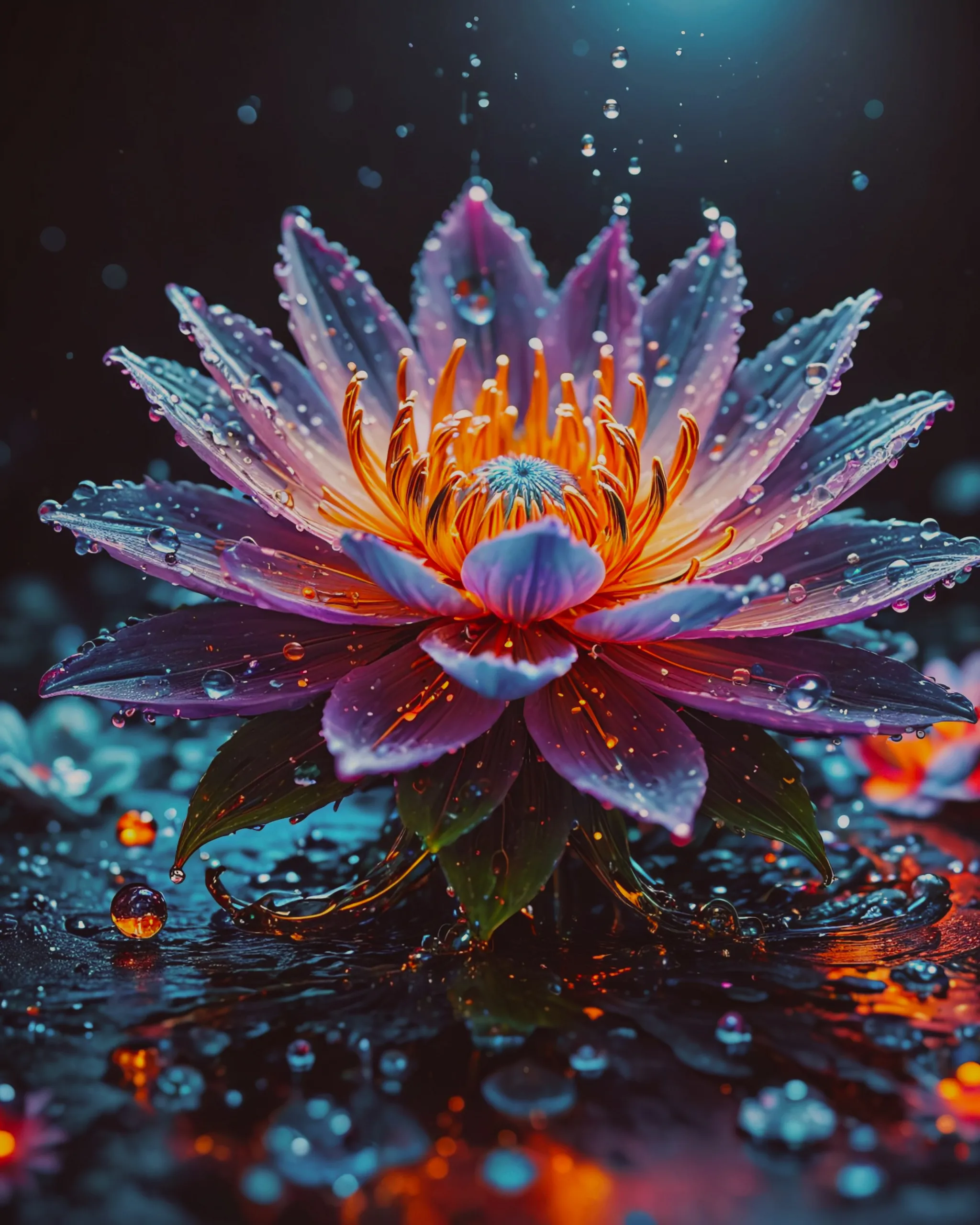A Stunning Flower Death, Fluid 3D - Free AI Photo Generator - starryai