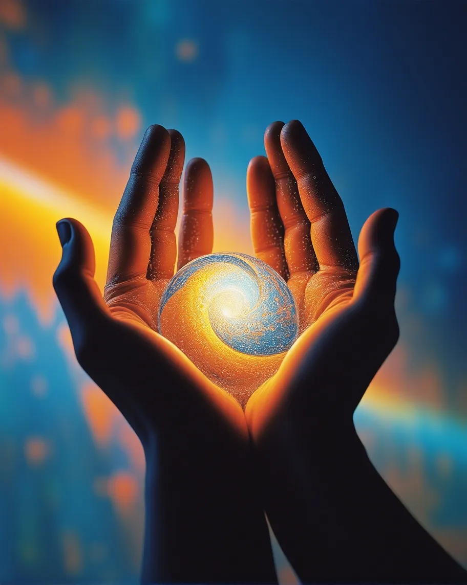 Hands made galaxies holding - Free AI Photo Generator - starryai