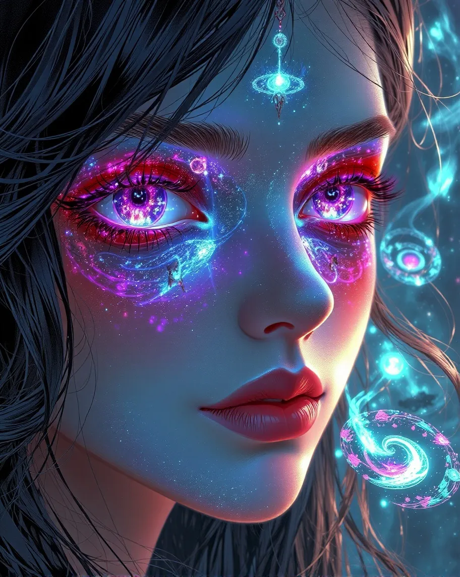 A portrait where character’s eyes - Free AI Photo Generator - starryai