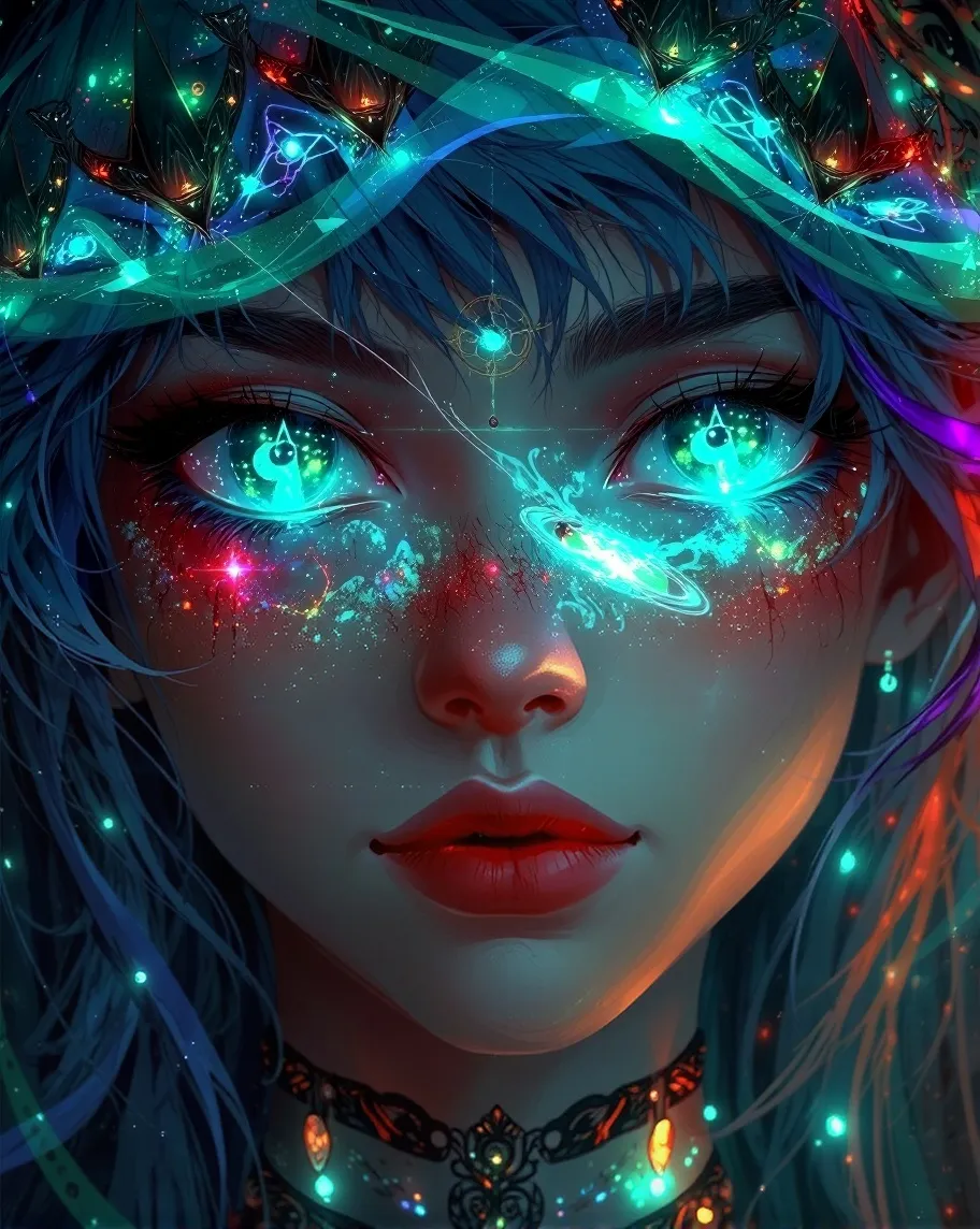 A portrait where character’s eyes - Free AI Photo Generator - starryai