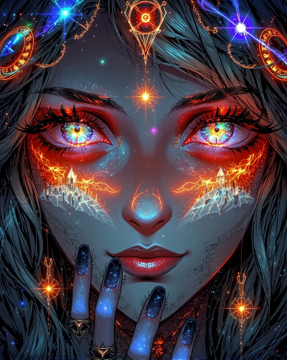 A portrait where character’s eyes - Free AI Photo Generator - starryai