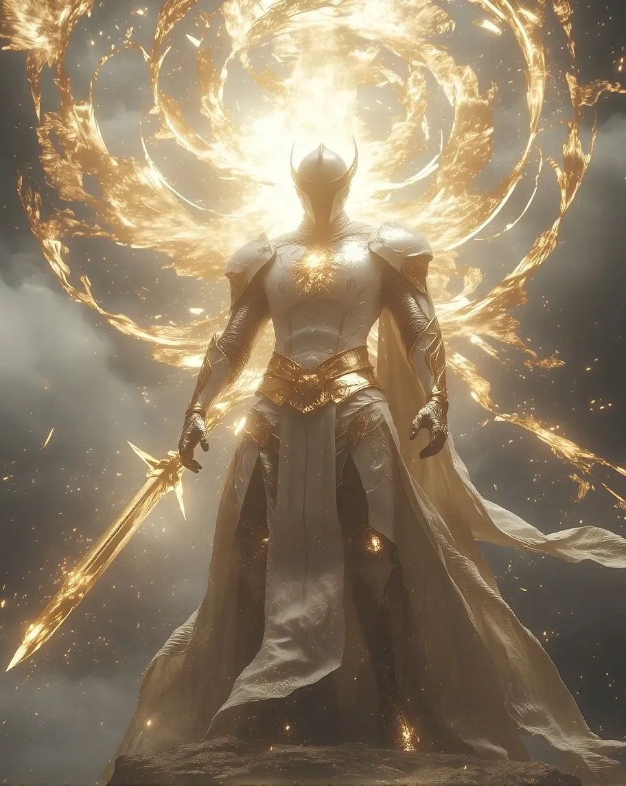 A majestic knight clad shining - Free AI Photo Generator - starryai