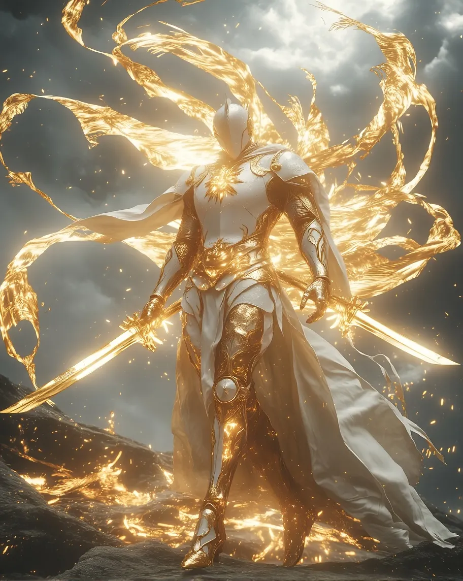A majestic knight clad shining - Free AI Photo Generator - starryai