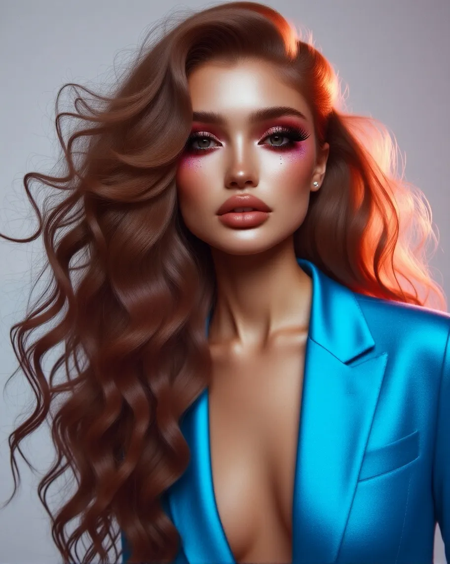 Bold makeup long hair high end - Free AI Photo Generator - starryai