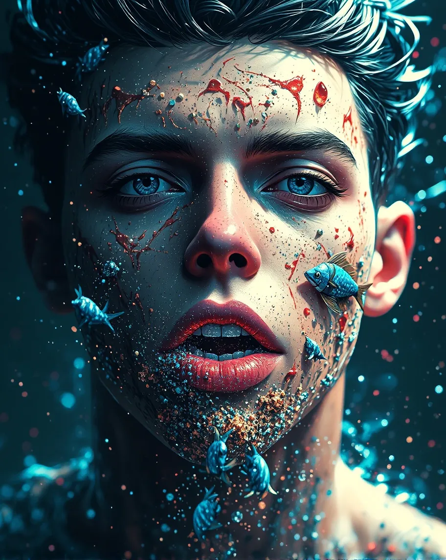 A hyper-realistic surreal a human - Free AI Photo Generator - starryai