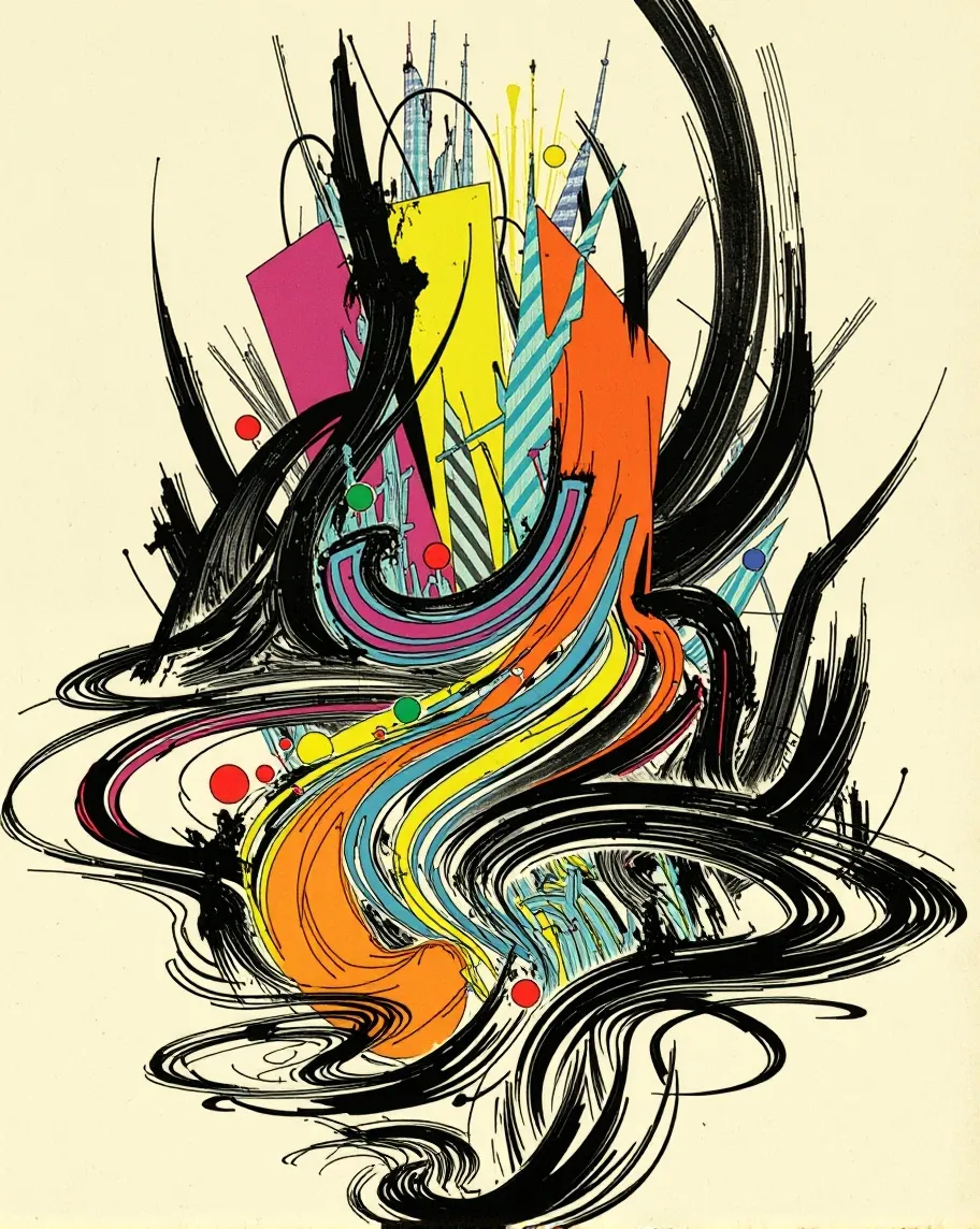 Create abstract piece that using - Free AI Photo Generator - starryai