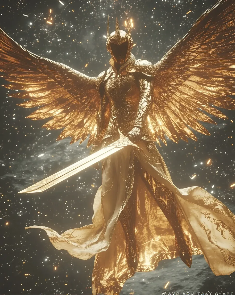 A celestial armored warrior armor - Free AI Photo Generator - starryai