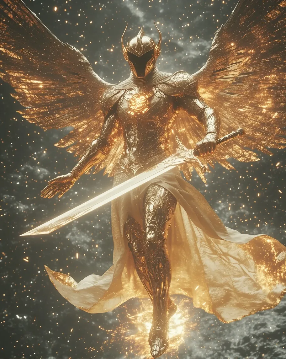 A celestial armored warrior armor - Free AI Photo Generator - starryai