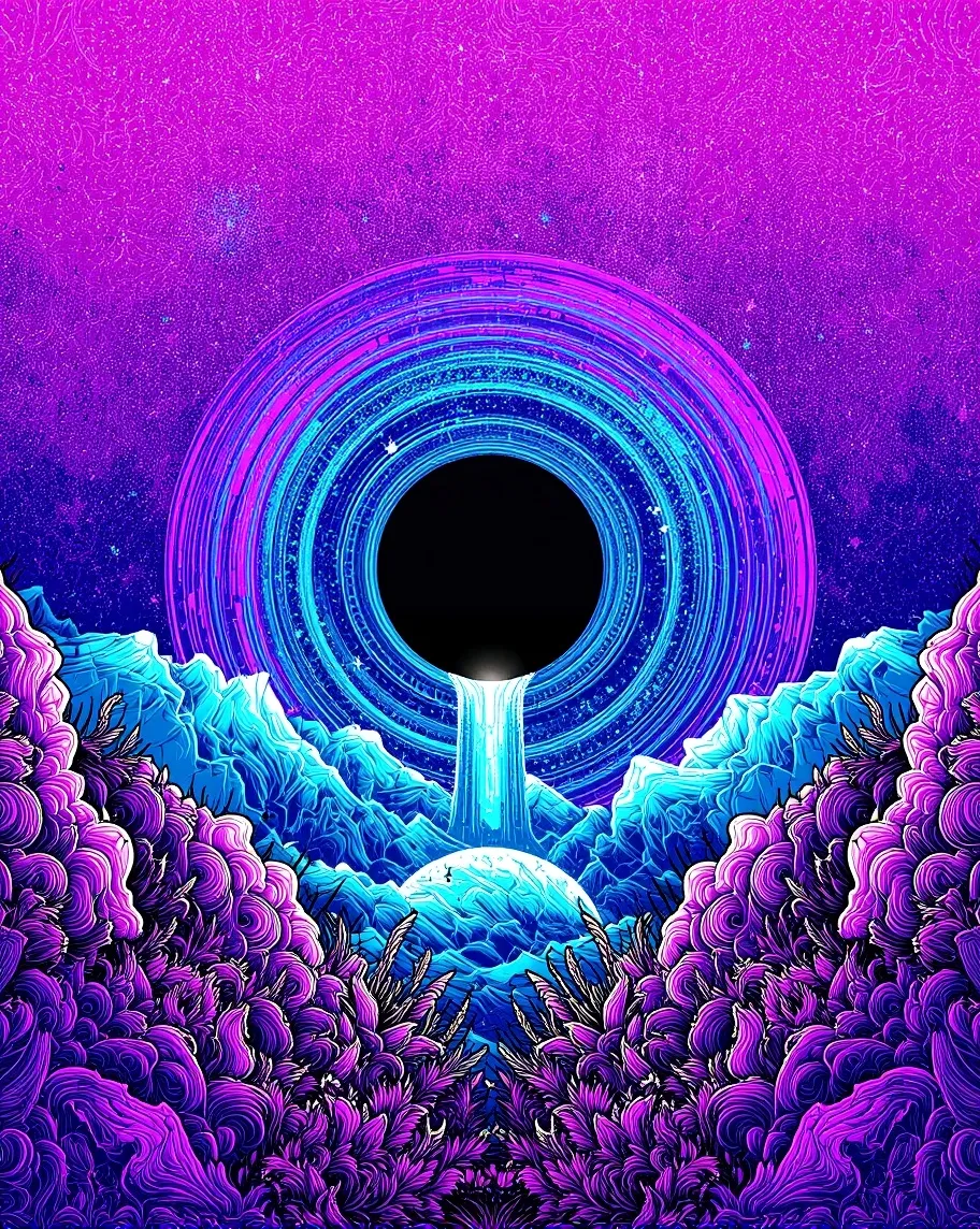 blackhole travelling another Neon - Free AI Photo Generator - starryai