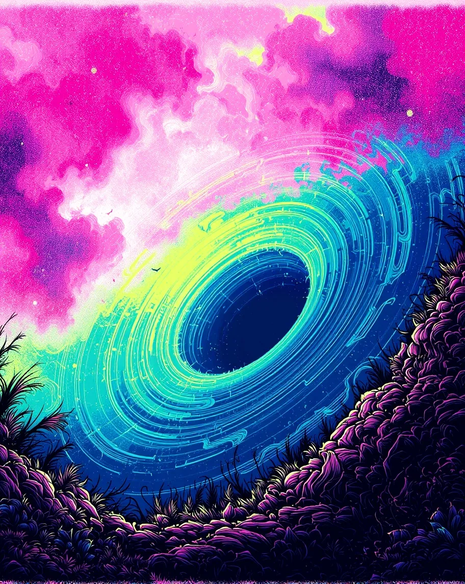 blackhole travelling another Neon - Free AI Photo Generator - starryai