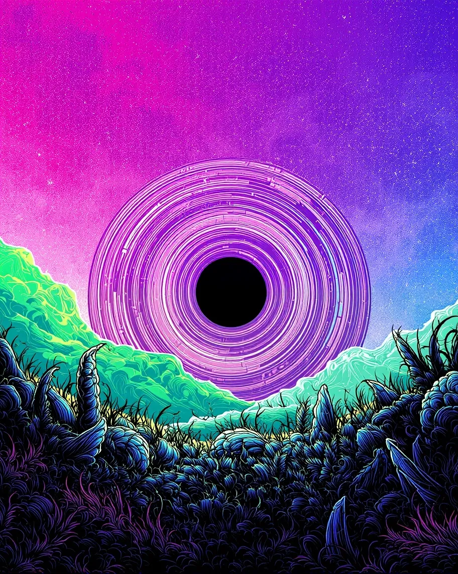 blackhole travelling another Neon - Free AI Photo Generator - starryai