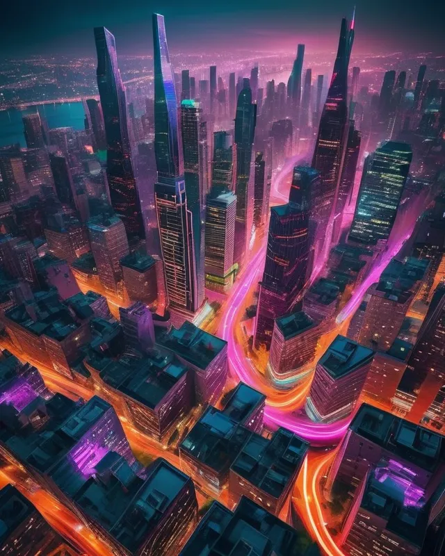A surreal cityscape where streets - Free AI Photo Generator - starryai