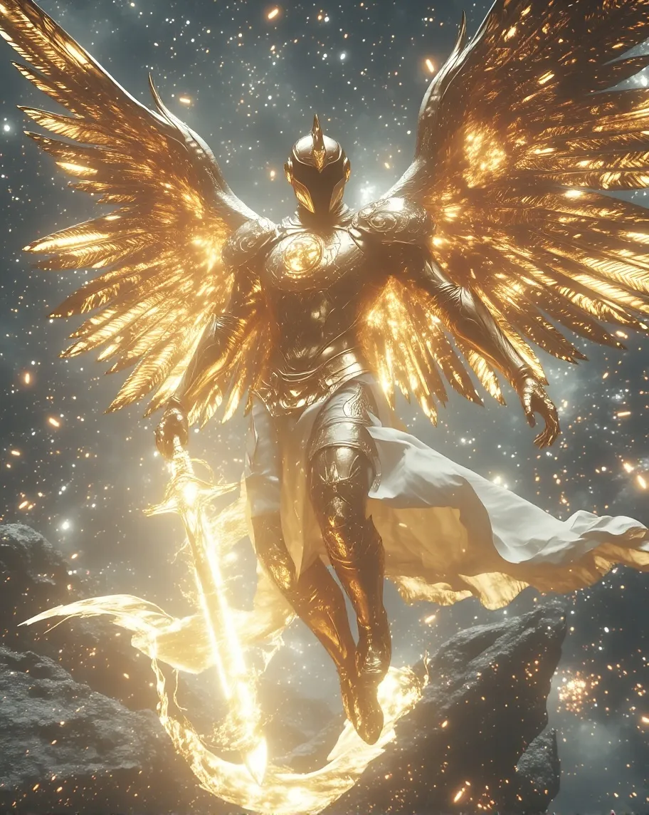 A celestial armored warrior armor - Free AI Photo Generator - starryai