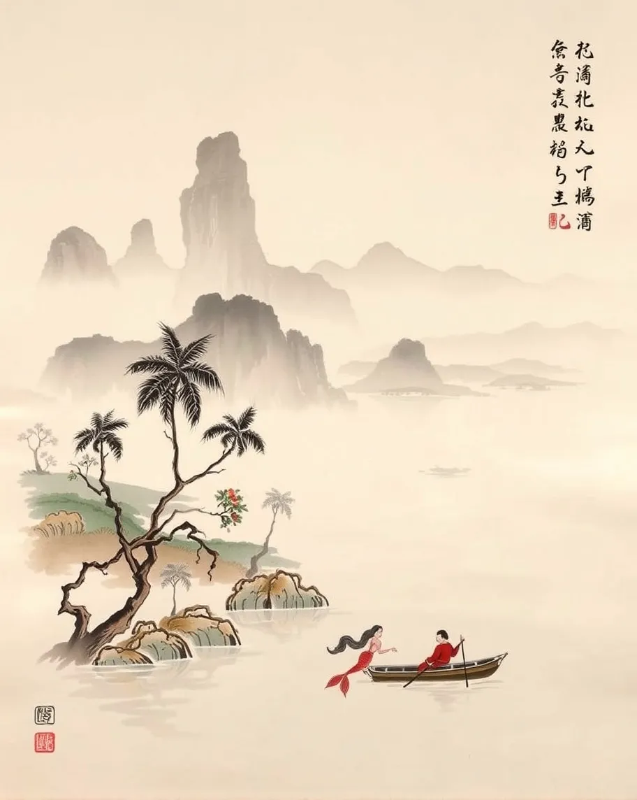 Traditional Chinese landscape ink - Free AI Photo Generator - starryai