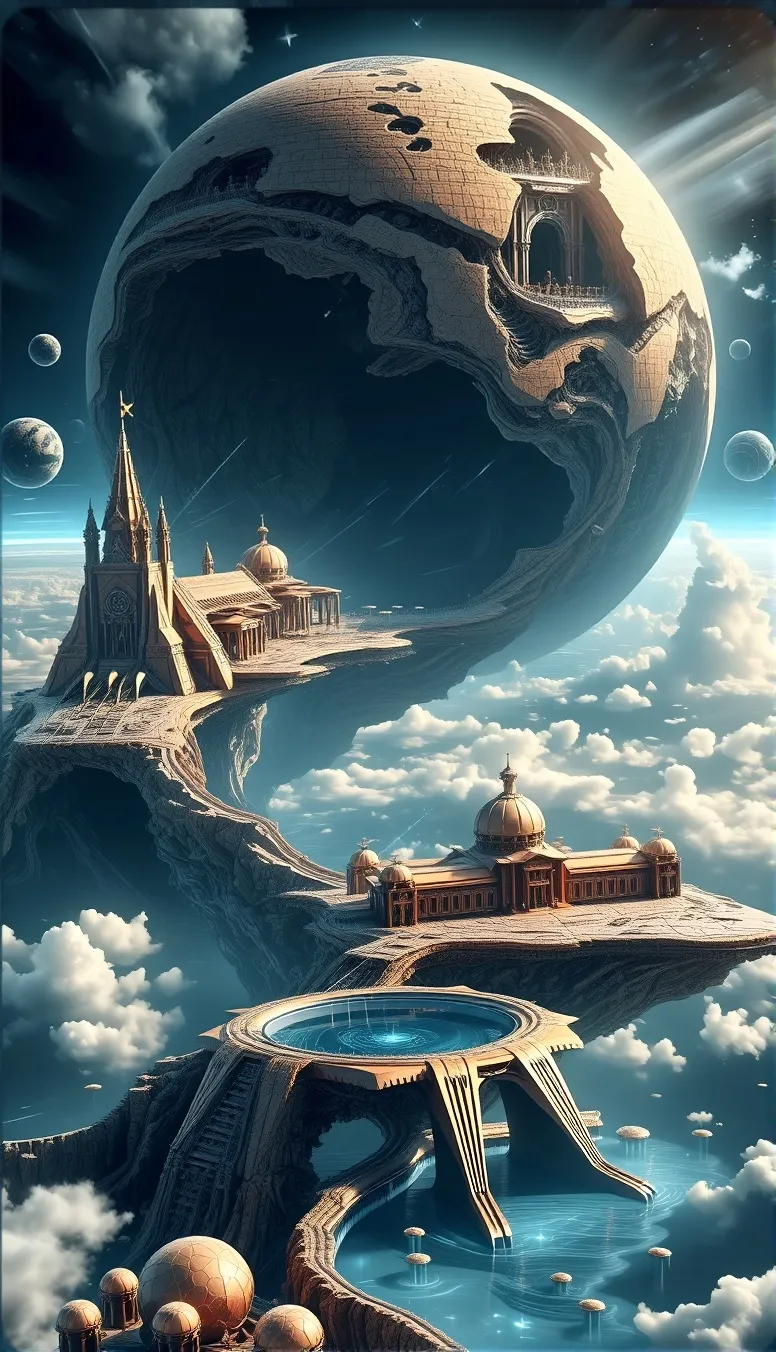 A surreal, floating city - Free AI Photo Generator - starryai