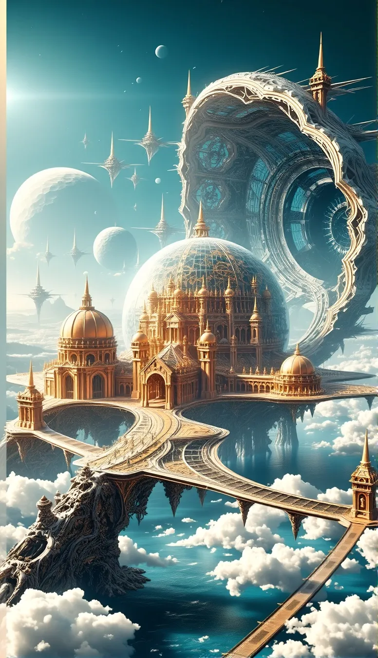 A surreal, floating city - Free AI Photo Generator - starryai