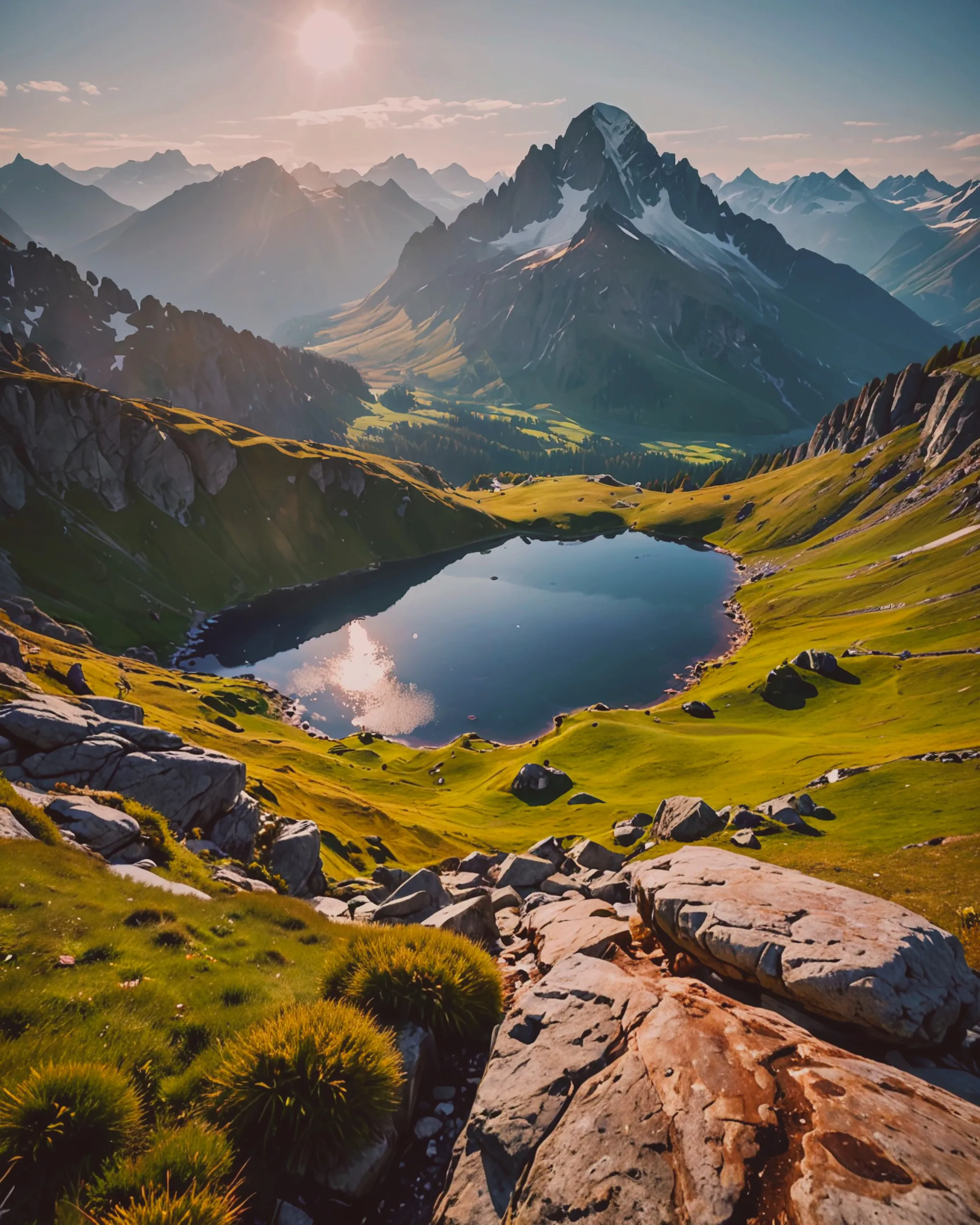 View a gorgeous hidden Alpine a - Free AI Photo Generator - starryai