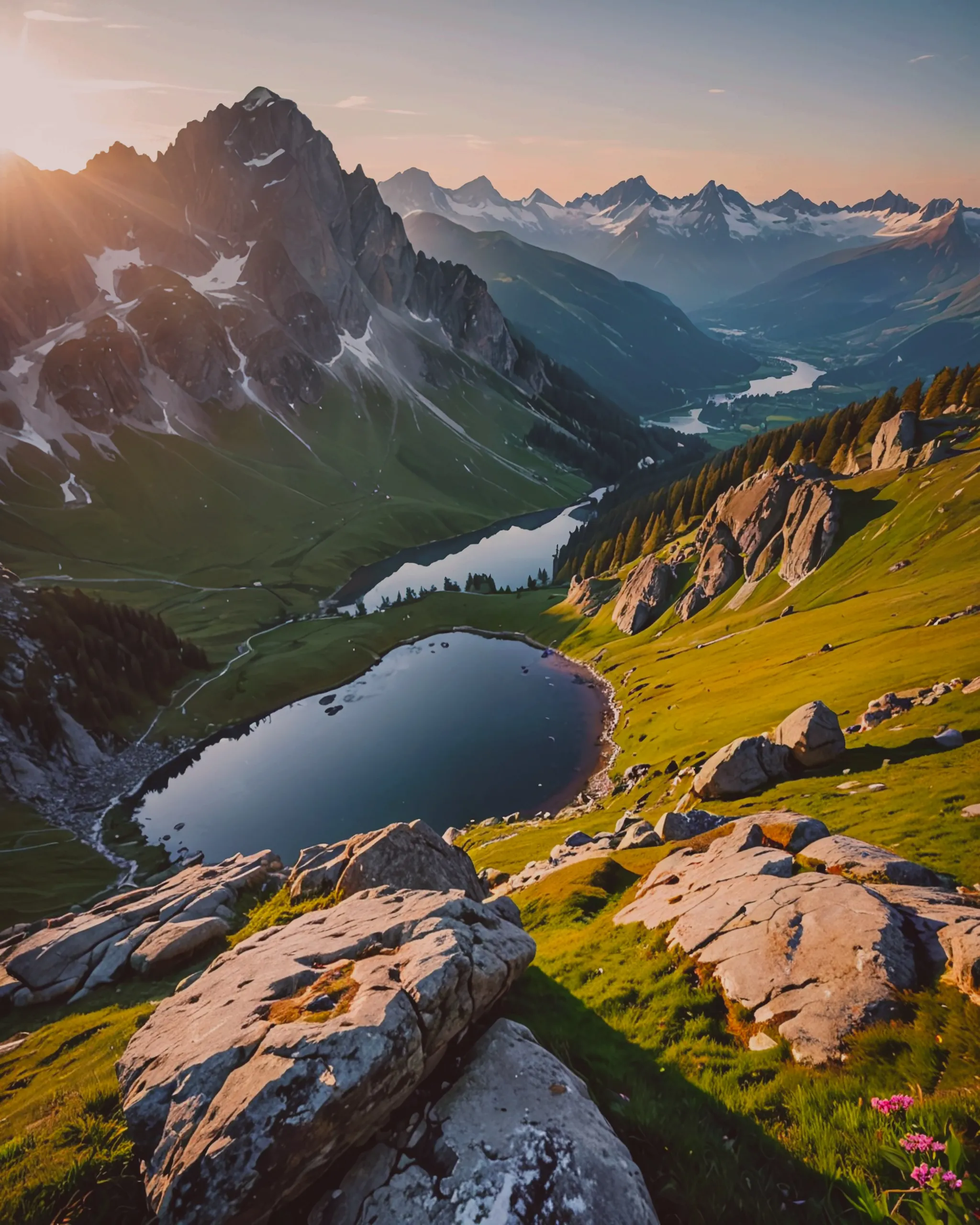 View a gorgeous hidden Alpine a - Free AI Photo Generator - starryai
