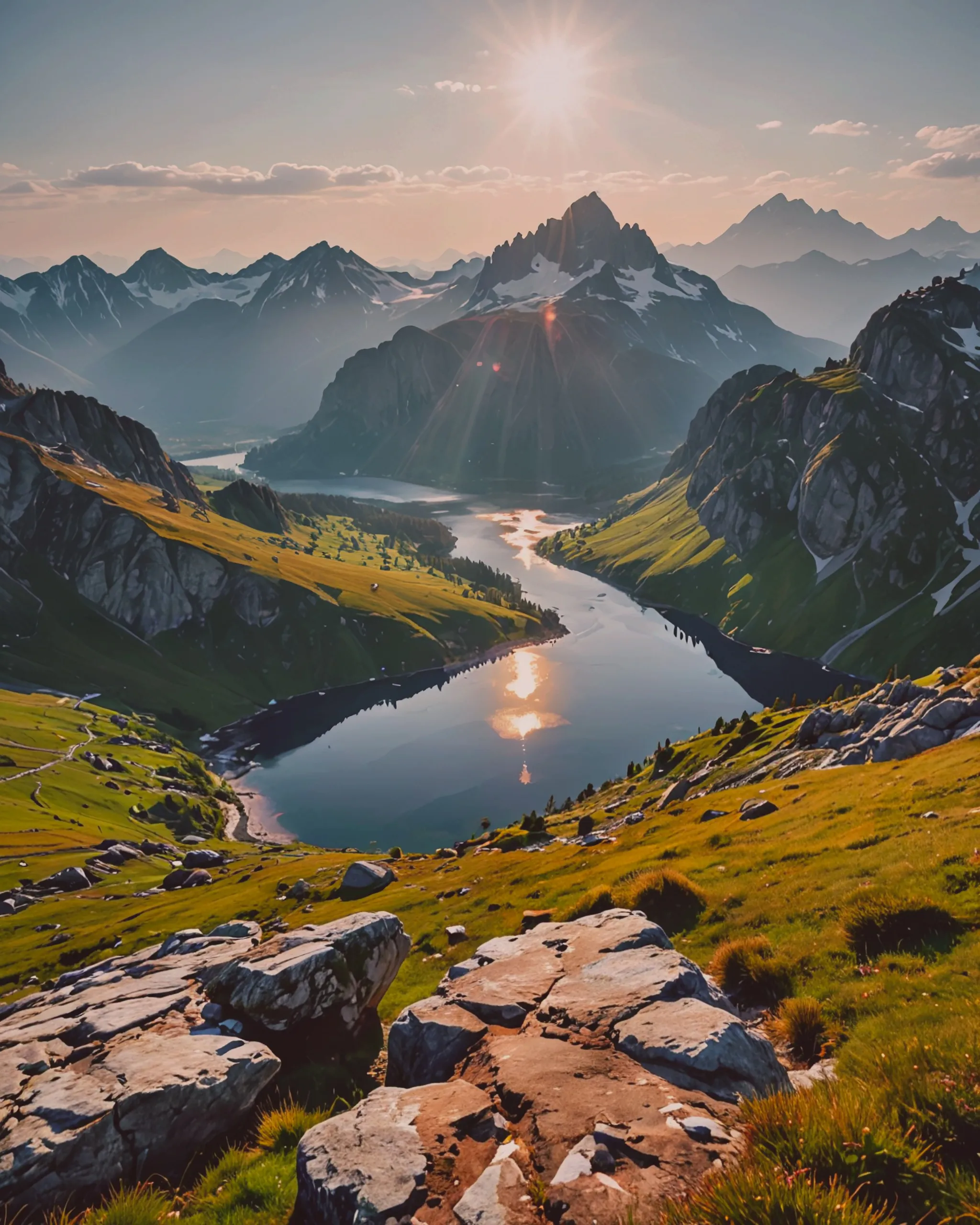 View a gorgeous hidden Alpine a - Free AI Photo Generator - starryai