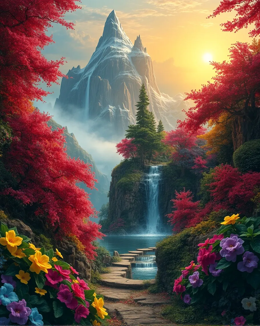 Colorful mountain, many different - Free AI Photo Generator - starryai