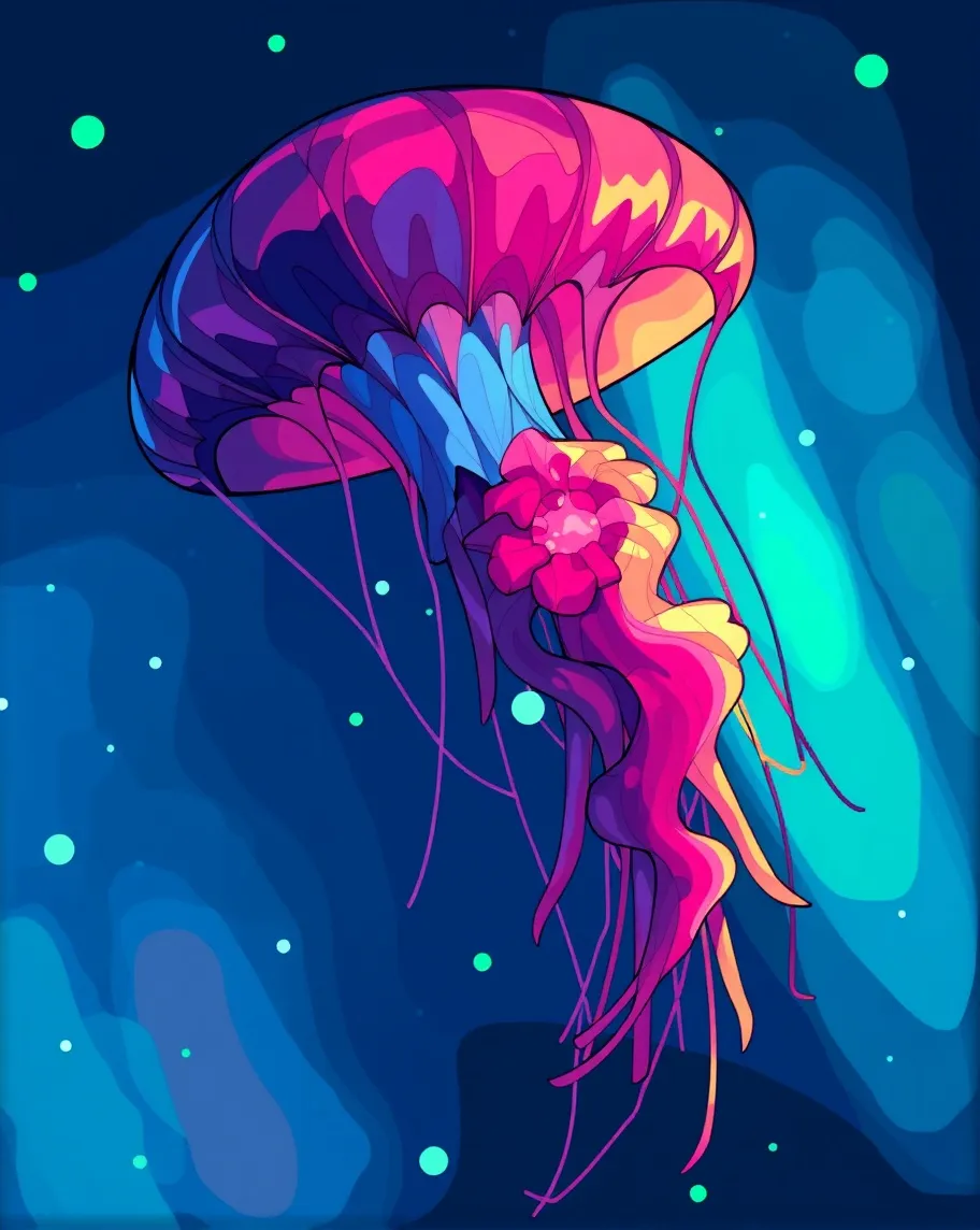 bioluminescent jellyfish - Free AI Photo Generator - starryai